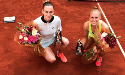 Anna Smith (right) and Xenia Knoll reached the final of the 2018 Istanbul Open in Turkey