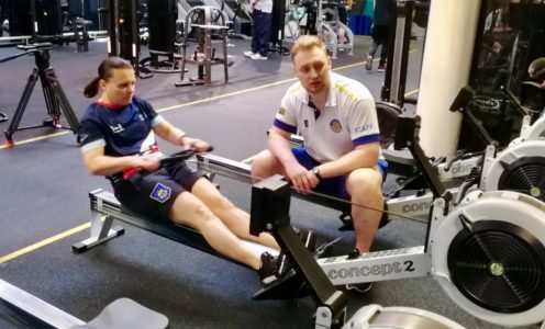 Kelly Ganfield in rowing training with George Studd ahead of the 2018 Invictus Games UK Team Trials