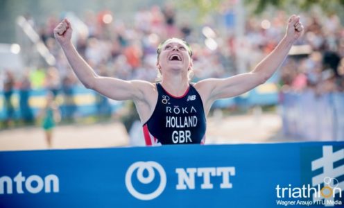 Vicky Holland won ITU World Triathlon Series gold in Edmonton, Canada in August 2018