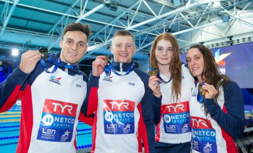 James Guy, Adam Peaty, Freya Anderson and Georgia Davies won mixed 4x100m medley relay gold at the Glasgow 2018 European Championships