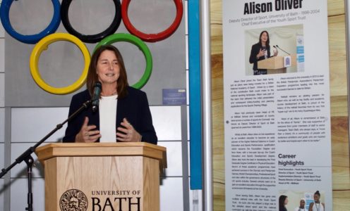 Alison Oliver is inducted into the University of Bath Hall of Fame for Sport