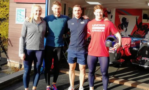 (From left) Maddy Smith, Marcus Wyatt, Jack Thomas and Jerry Rice are in the British Skeleton World Cup squad for the 2018-19 season