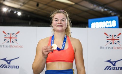 Kate Hunt won the women's U23 title at the 2018 British Rowing Indoor Championships