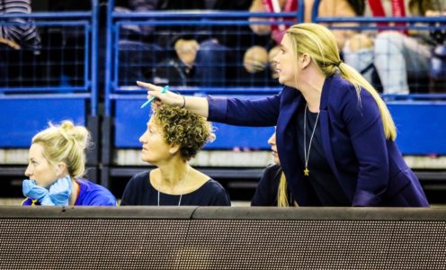 Rhianon Stidever, Tracey Phillips and Anna Stembridge on the bench for Team Bath Netball's 2019 Super 10 match against Celtic Dragons. CREDIT: Eliza Hope Photography