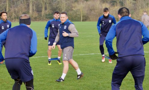 Bury FC training at the University of Bath, January 2019