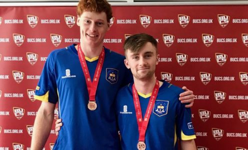 Ben Jones and Louis Newman won bronze at the BUCS Doubles Tennis Championship in March 2019