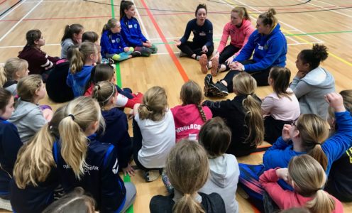 Ilaria Brandimarte, Amelia Coltman and Kim Commane at a This Girl Can event ahead of International Women's Day 2019