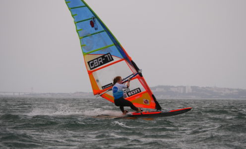 Sarah Jackson windsurfing. CREDIT: PWA/Adam Sims Productions