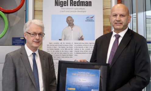 Nigel Redman welcomed into the University of Bath Hall of Fame for Sport by Professor Ian White