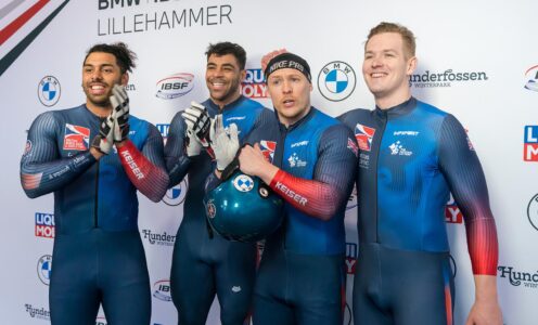 Brad Hall, Leon Greenwood, Taylor Lawrence and Greg Cackett won four-man bobsleigh bronze at the IBSF World Cup in Lillehammer in January 2024.