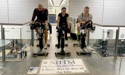 Team Bath Gym instructor George Clack is cycling 60 hours over five days to raise money for Mental Health Matters