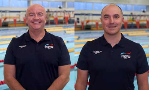 A picture of British Swimming Performance Centre Bath coaches David McNulty (left) and Jamie Main (right)