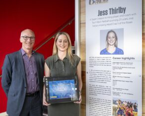 Jess Thirlby is officially inducted into the University of Bath Hall of Fame for Sport by Stephen Baddeley