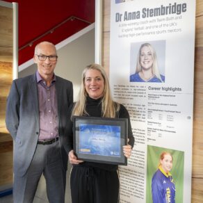 Anna Stembridge is officially inducted into the University of Bath Hall of Fame for Sport by Stephen Baddeley