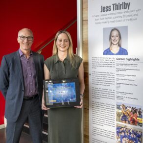 England Netball coach Jess Thirlby was inducted into the University of Bath Hall of Fame for Sport in April 2024