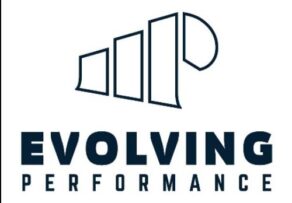 The logo of Evolving Performance, a Sports Massage company that operates out of the Team Bath Sports Training Village and provides public appointments.