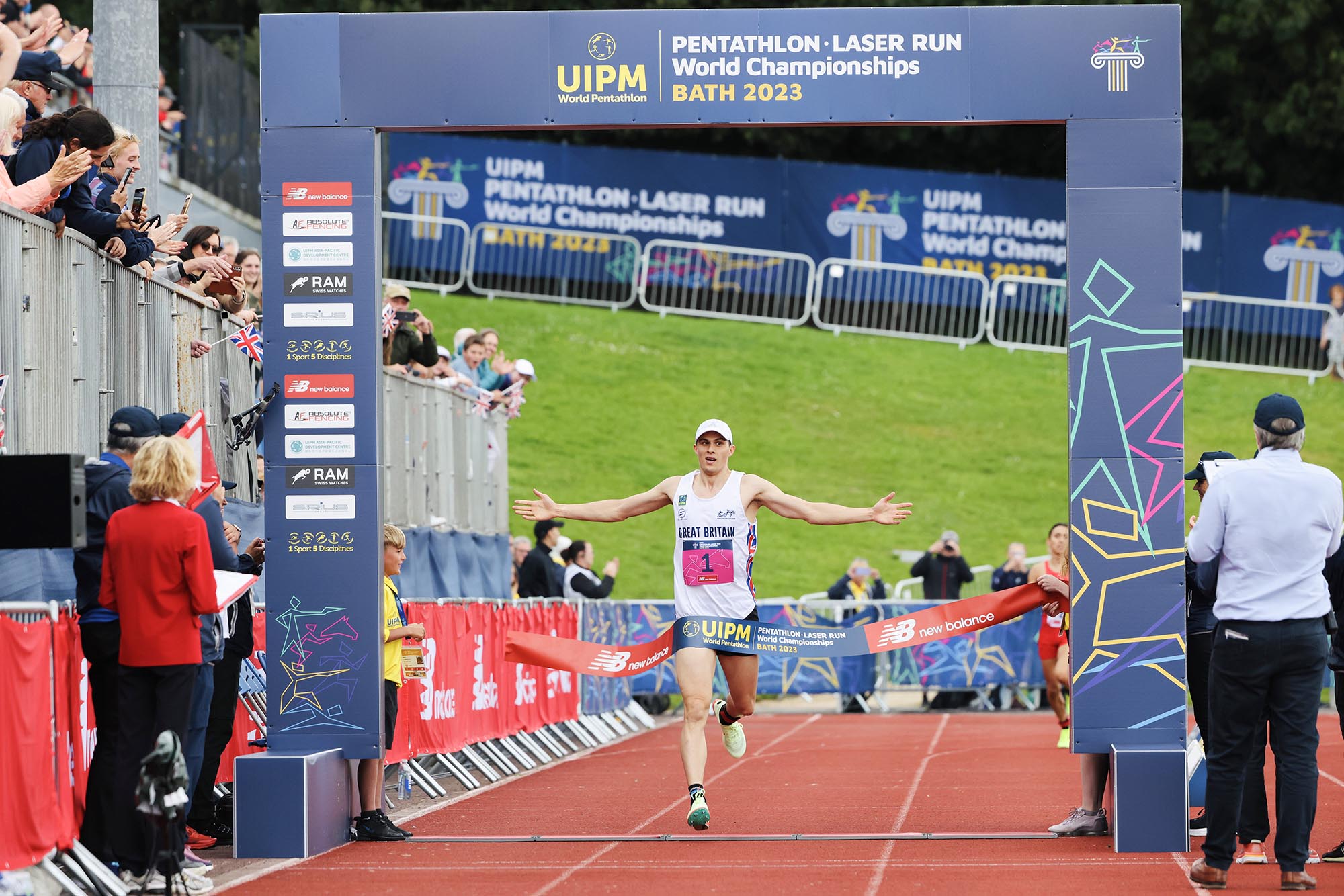 Joe Choong wins the men's individual title at the 2023 UIPM Modern Pentathlon World Championships staged at the University of Bath