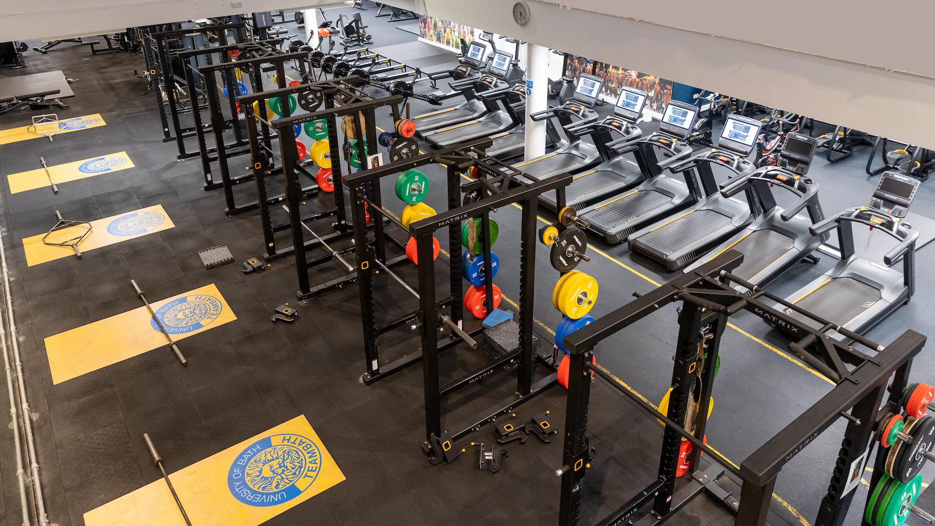 A picture of Gym 1 at the Team Bath Gym, on the University of Bath campus, which underwent an extensive £450,000 refurbishment during the summer of 2024.