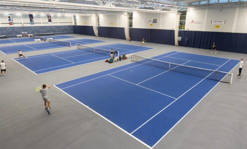 The Team Bath Tennis indoor courts at the University of Bath were extensively refurbished in September 2024