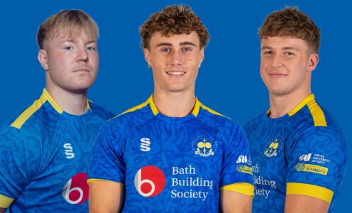 Profile pictures of Max Pearce (left), Rocky Prowse (centre) and Iwan Coyle (right) against a blue background.