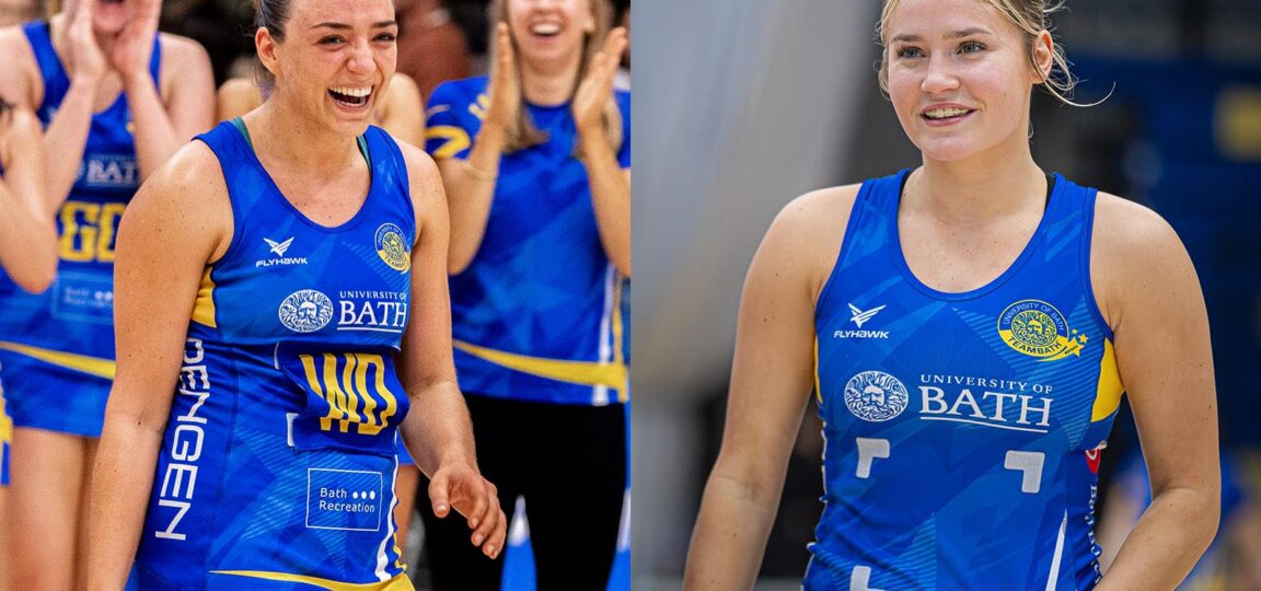 A montage image of Team Bath Netball players Poppy Tydeman (left) and Lowri Windsor.