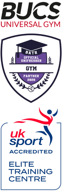 Combined logos for BUCS, for Unifresher and for UK Elite Training Centre 